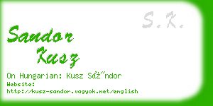 sandor kusz business card